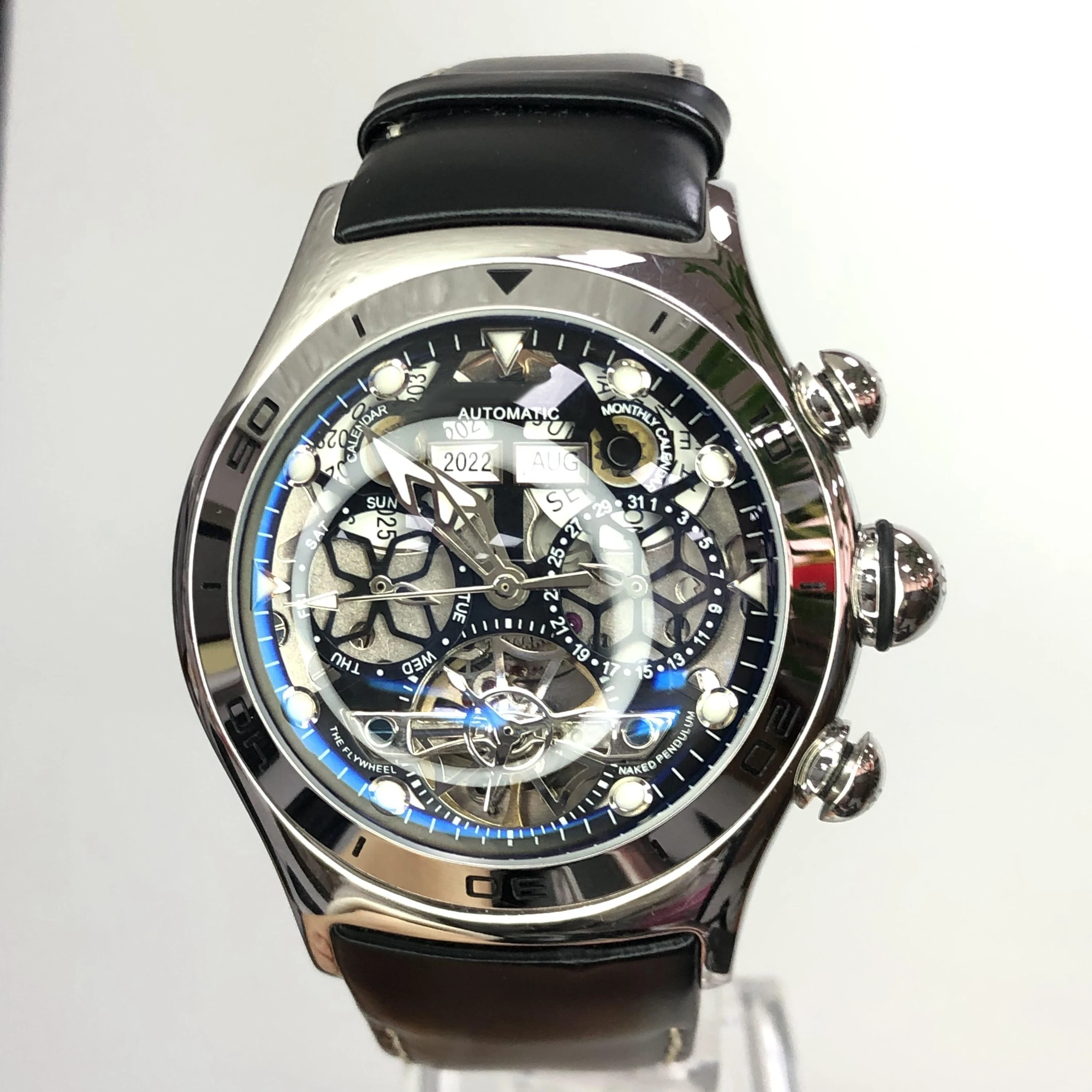 Montre chronographe automatique pour homme, verre saphir